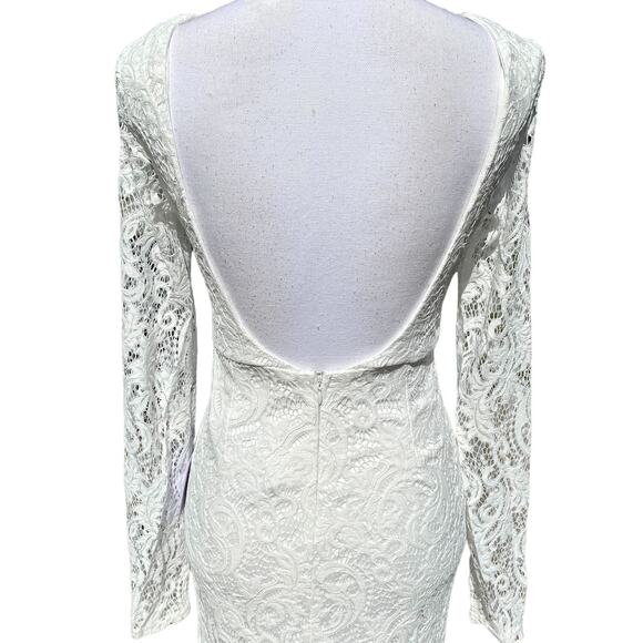Lulus Way to Be Loved White Lace Long Sleeve Maxi Dress Women's Size Extra Small - Picture 9 of 14
